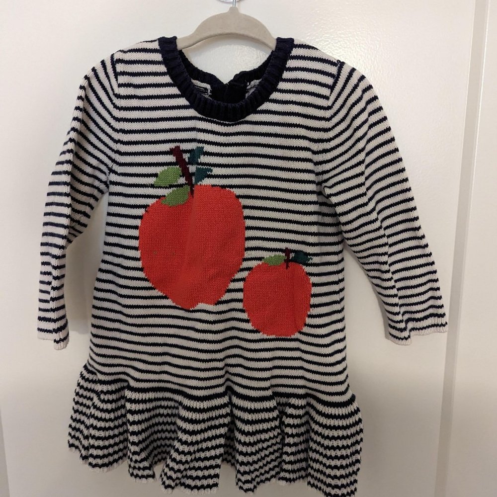 BABY GAP GIRL Intarsia apple sweater dress 18-24 months